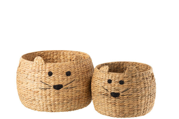 Set van 2 Manden Kat Waterhyacinth Naturel