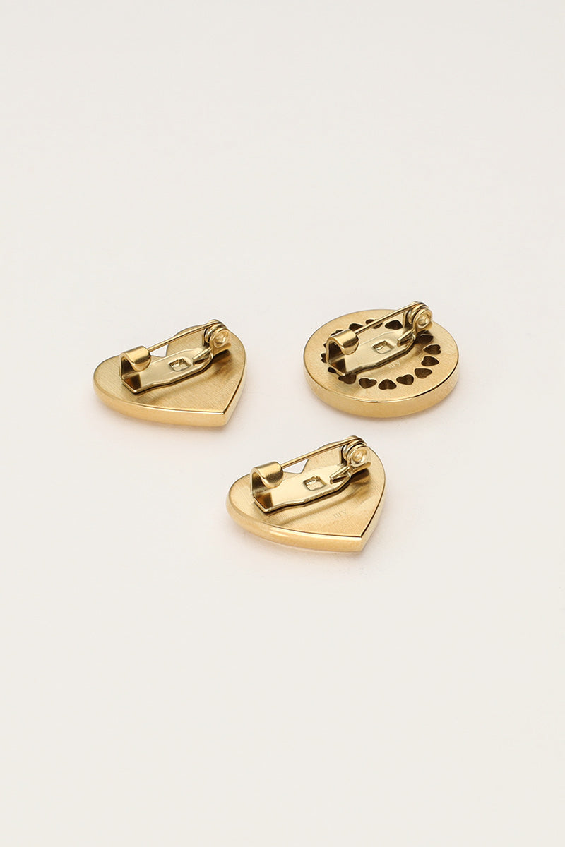 Iconic broche set goudkleurig