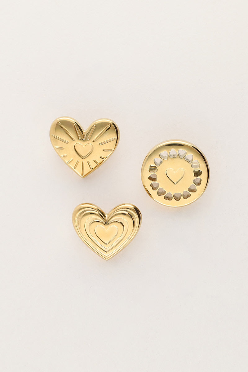 Iconic broche set goudkleurig