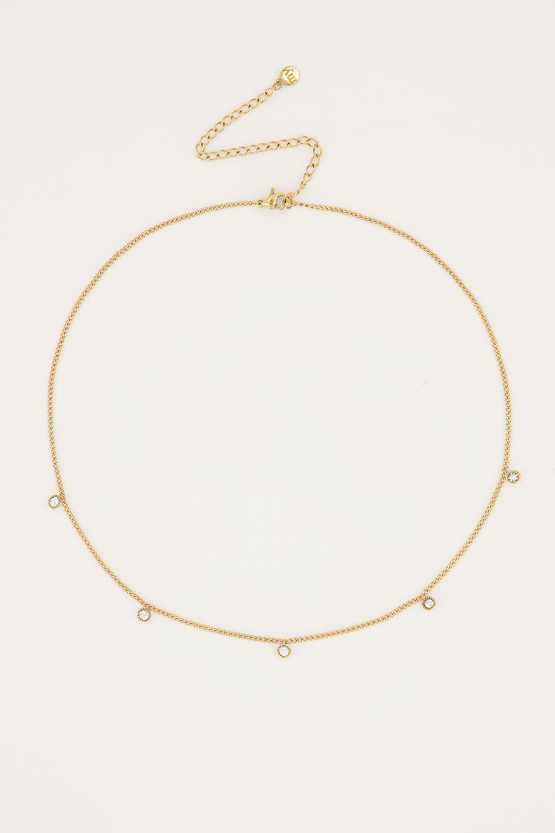Ketting vijf strass steentjes