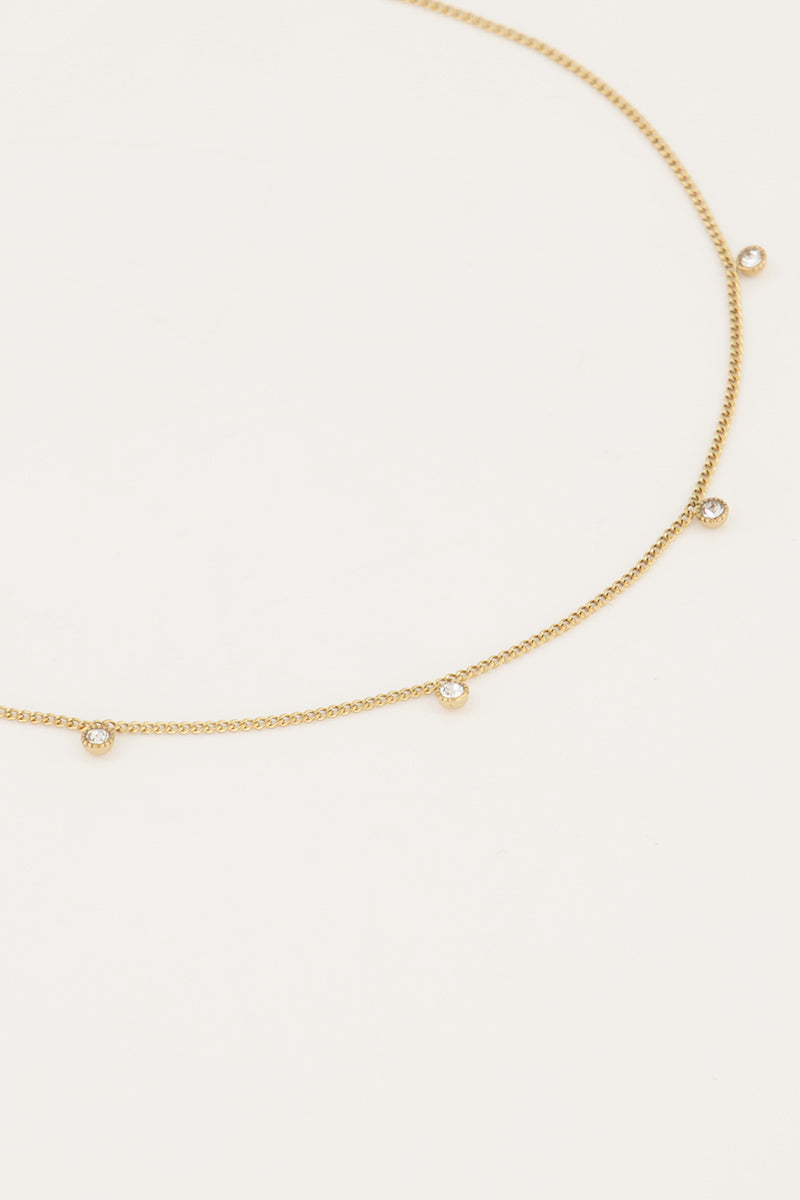 Ketting vijf strass steentjes