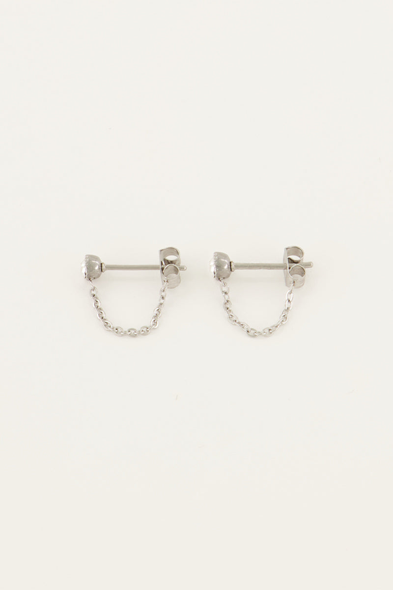 Earring chain strass