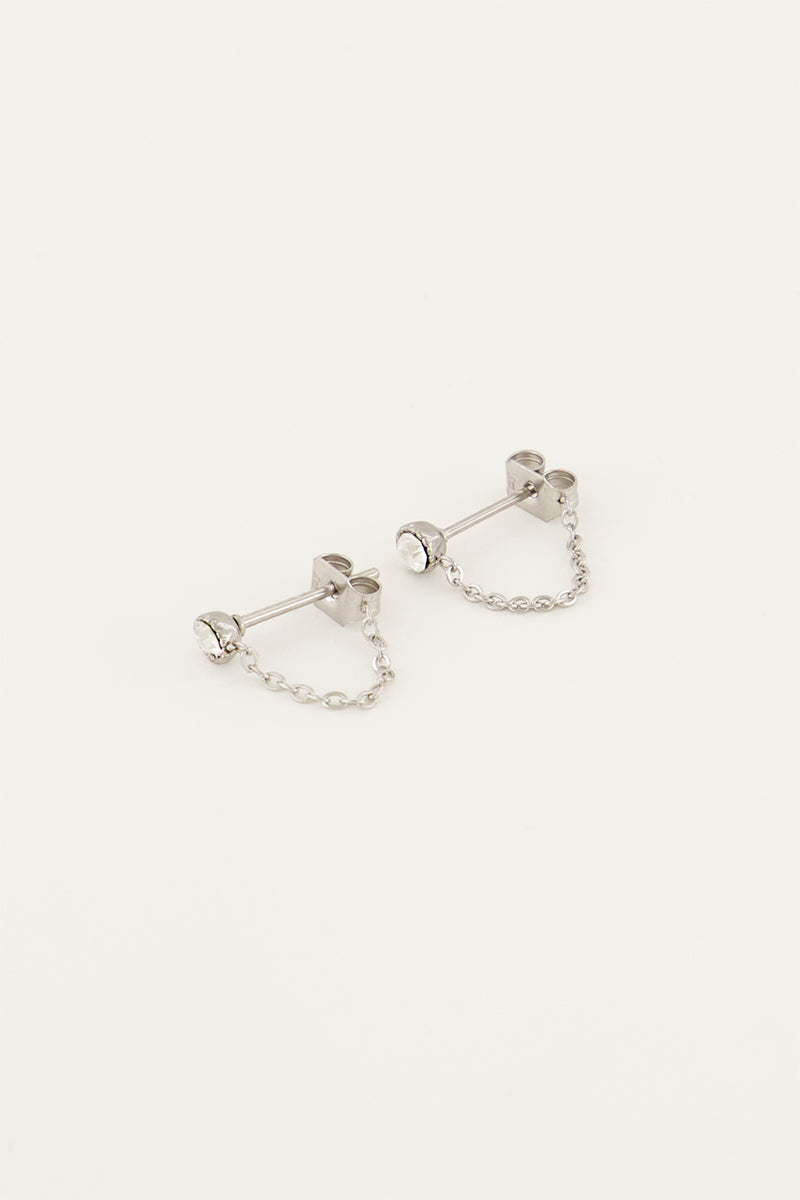 Earring chain strass