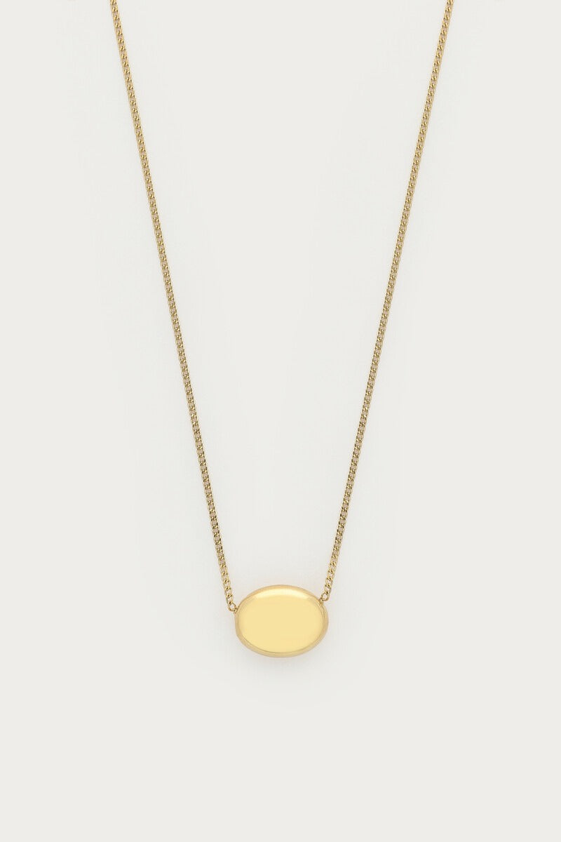 Bold ketting met ovale hanger – goud