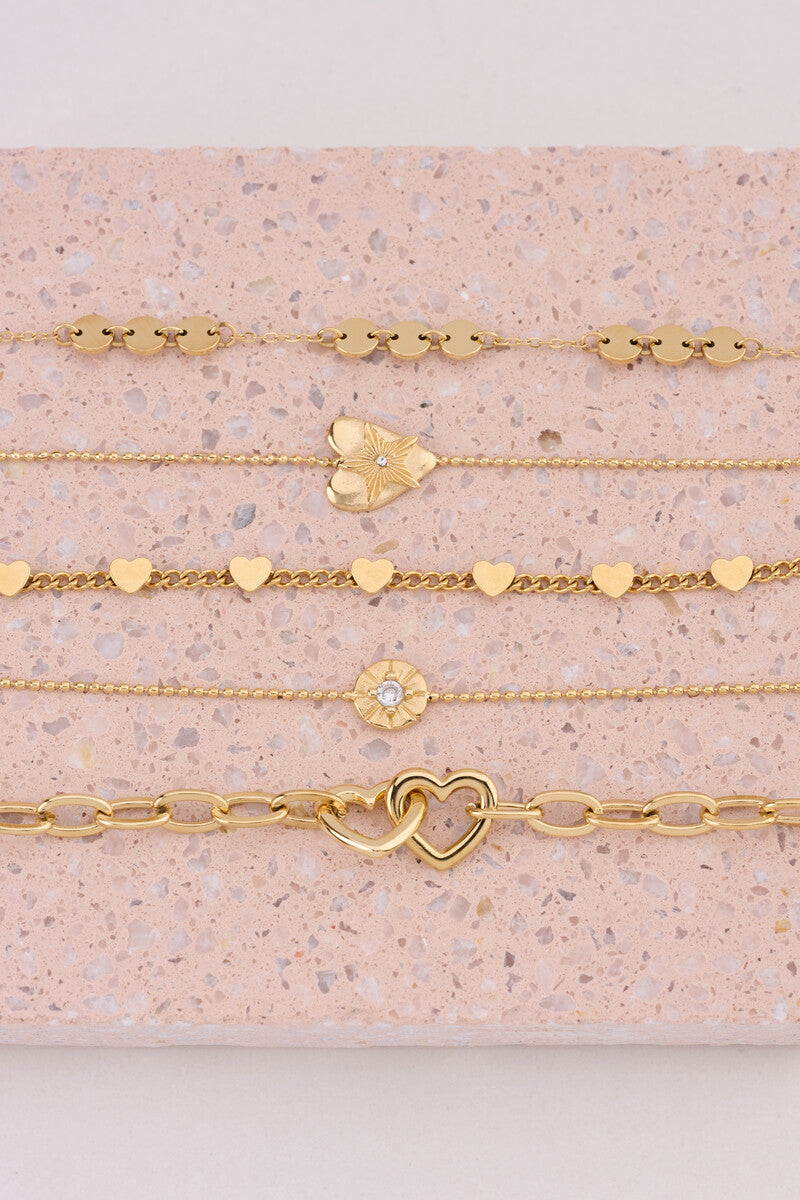 Bracelet chain 2 hearts