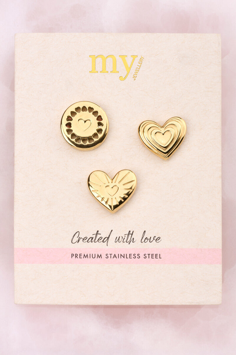Iconic broche set goudkleurig