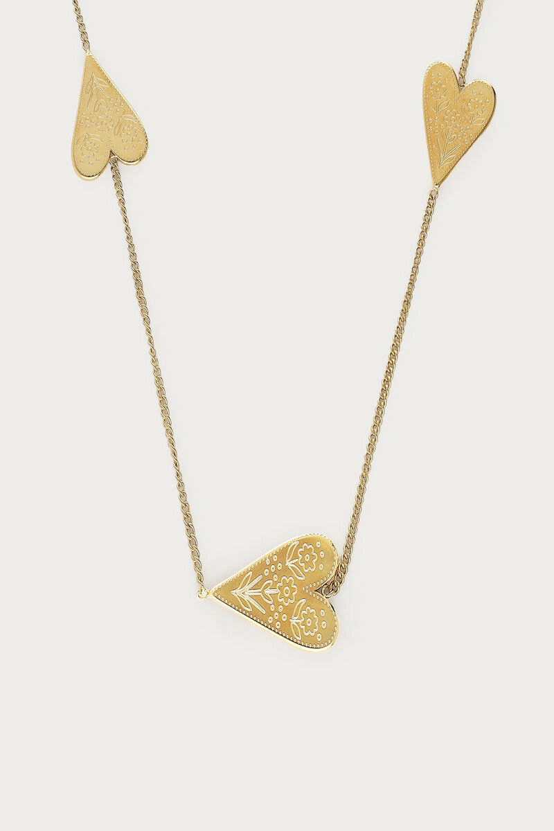 Fortune ketting met gegraveerde hartjes