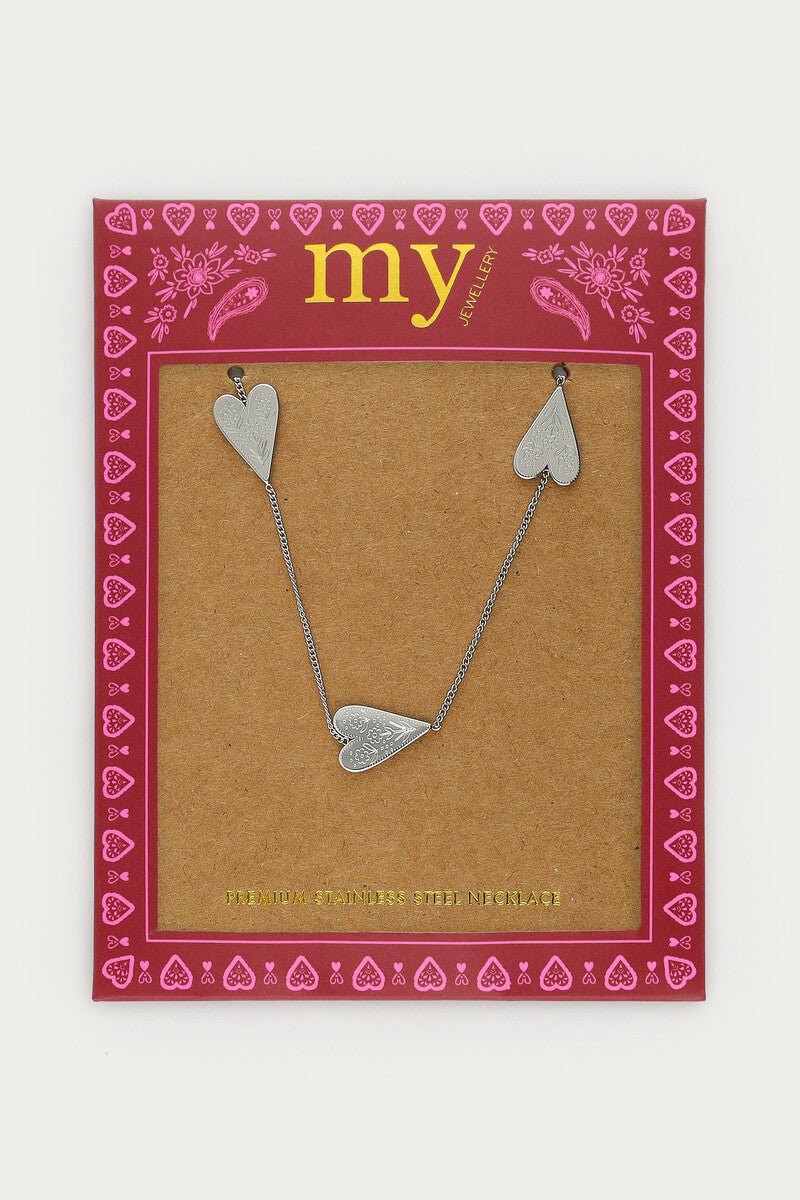 Fortune ketting met gegraveerde hartjes