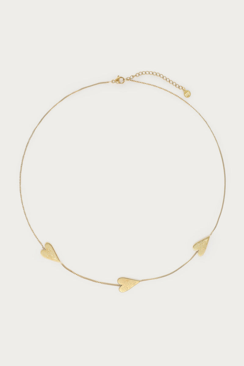 Fortune ketting met gegraveerde hartjes