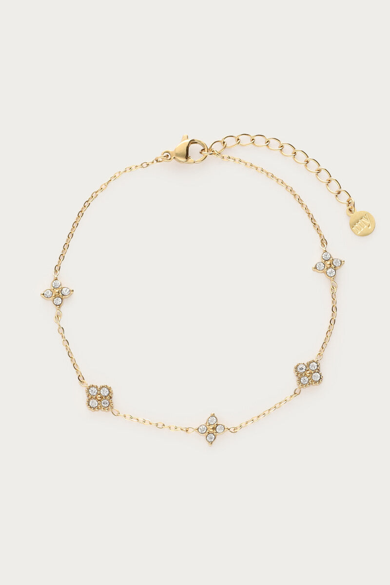 Bracelet strass 5 clovers
