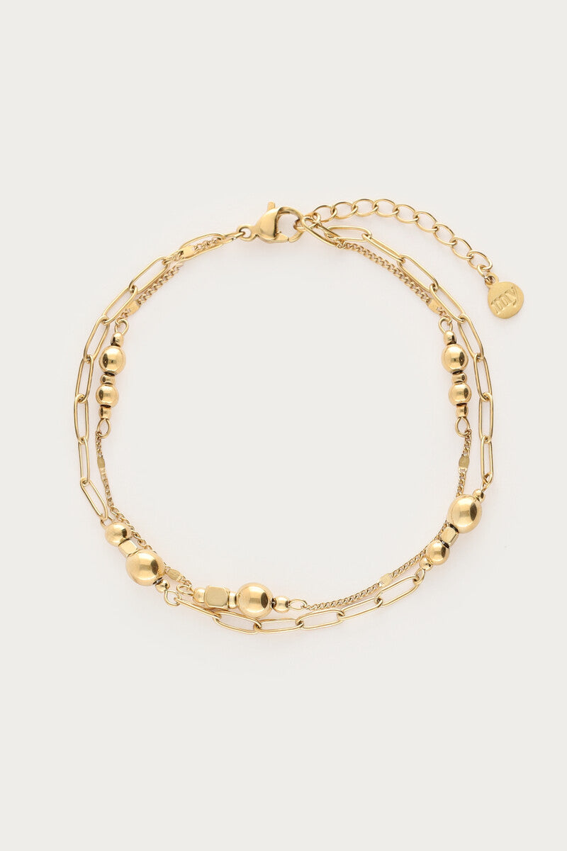 Bracelet double chain dots