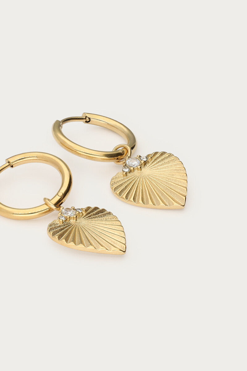 Earring hoop heart strass
