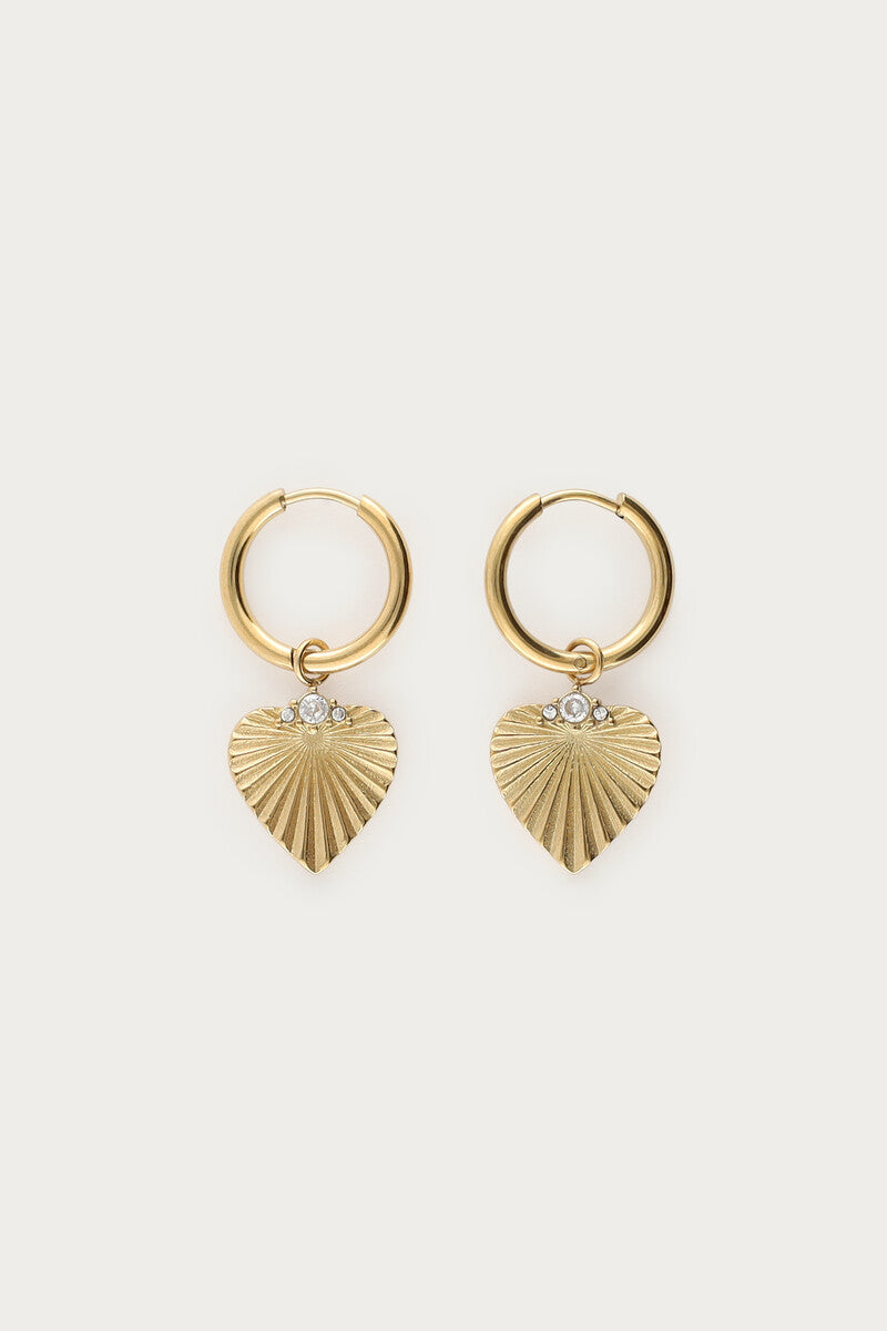 Earring hoop heart strass