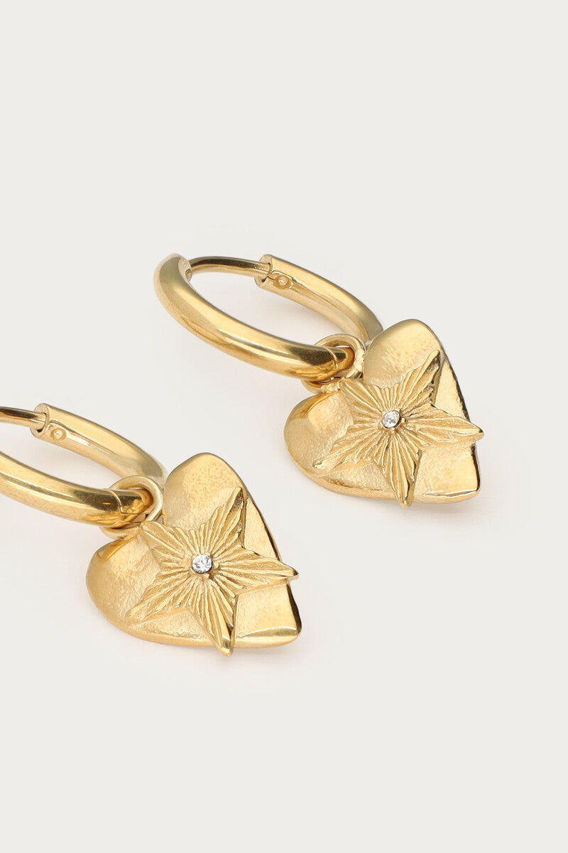 Earring hoop heart star