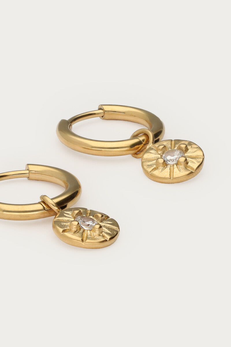 Earring mini hoop round strass