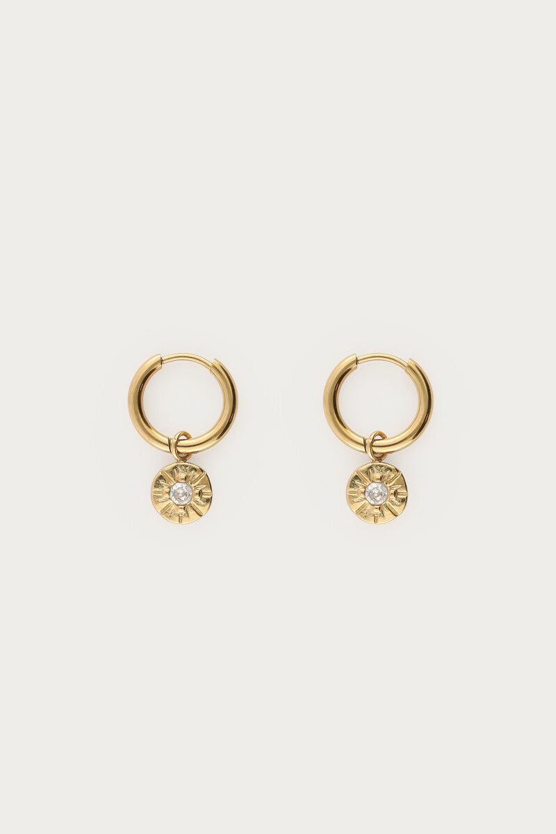 Earring mini hoop round strass