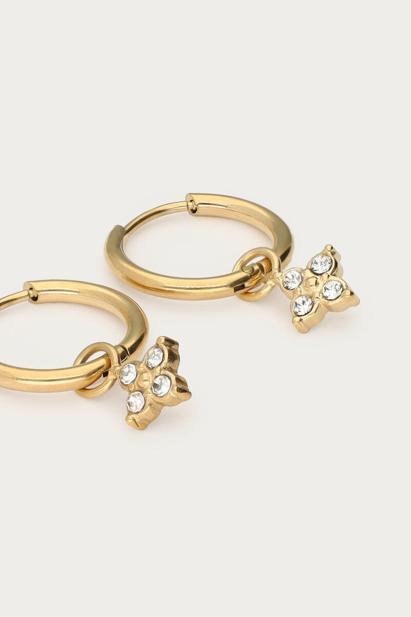 Earring mini hoop triple strass