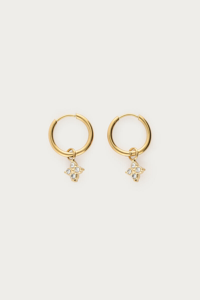 Earring mini hoop triple strass