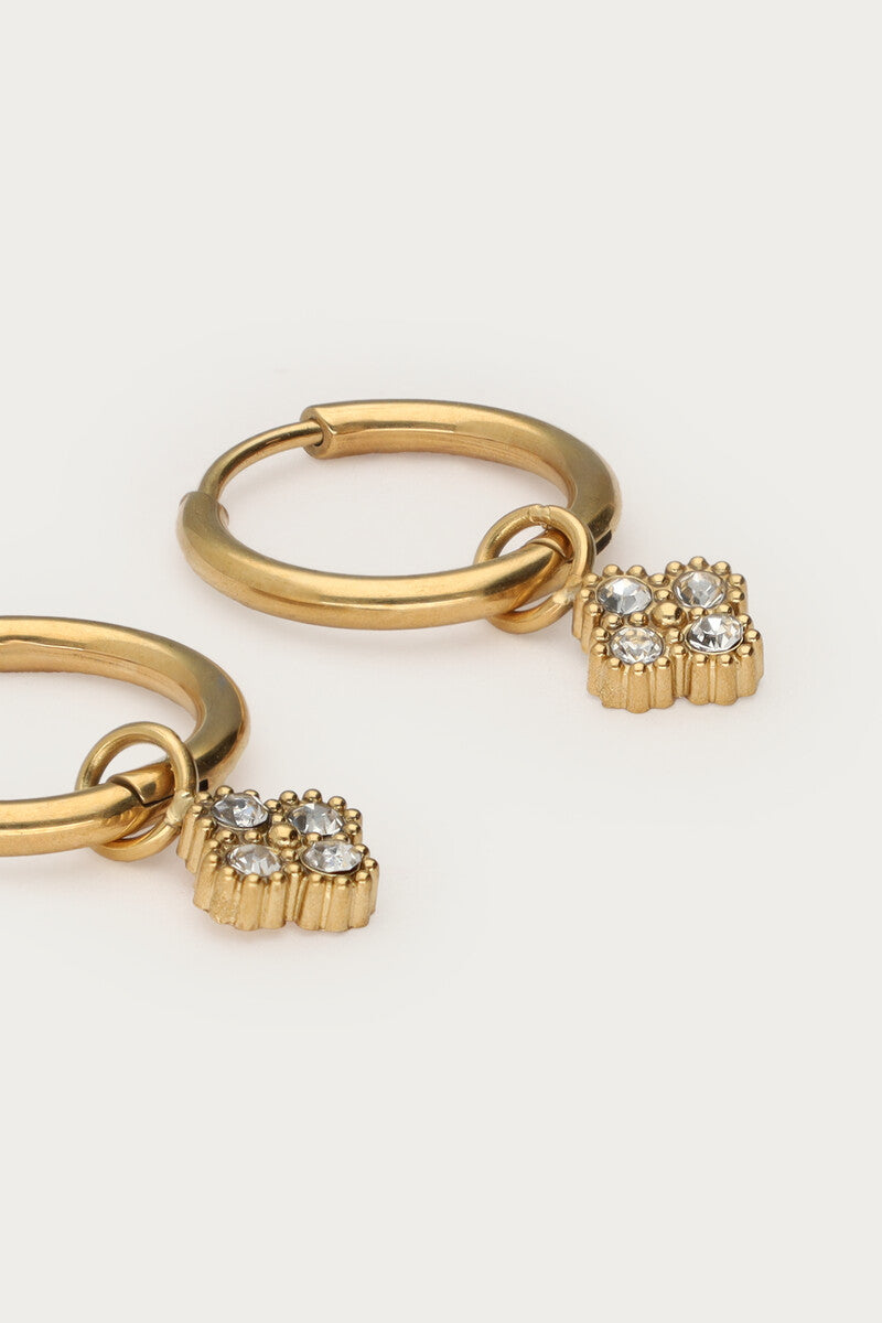 Earring mini hoop strass sun