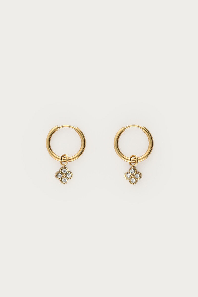 Earring mini hoop strass sun