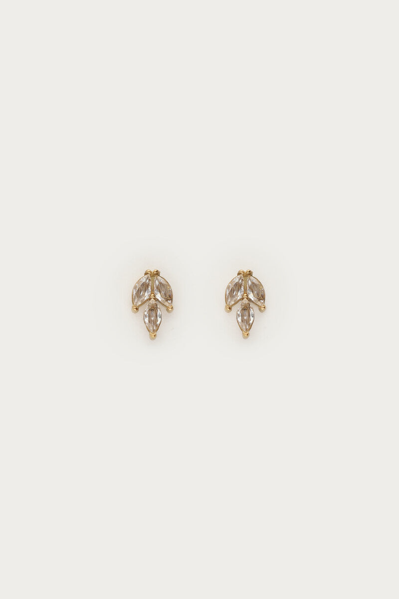 Earstud leaf strass