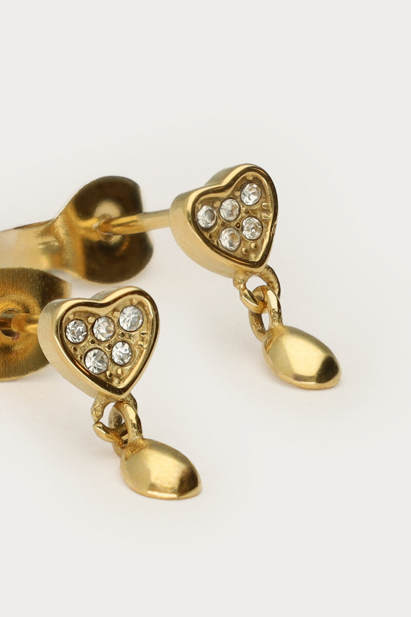 Earstud heart drop
