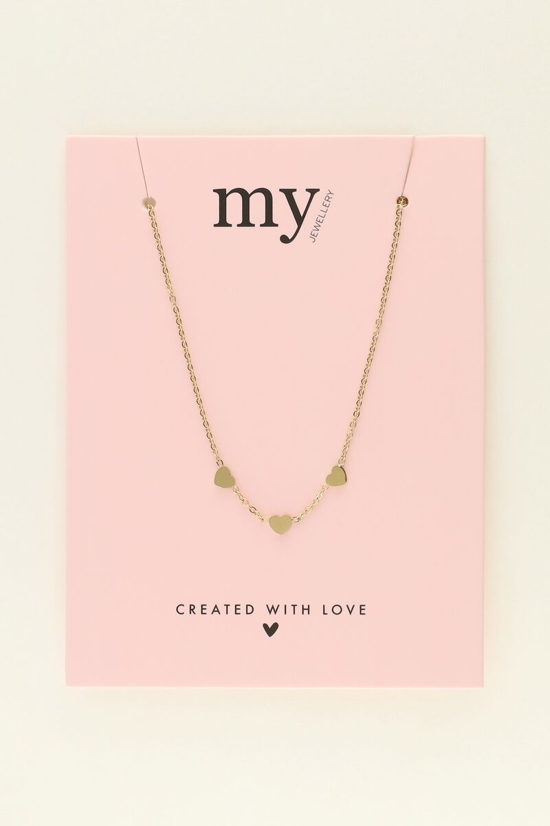 Necklace with three hearts