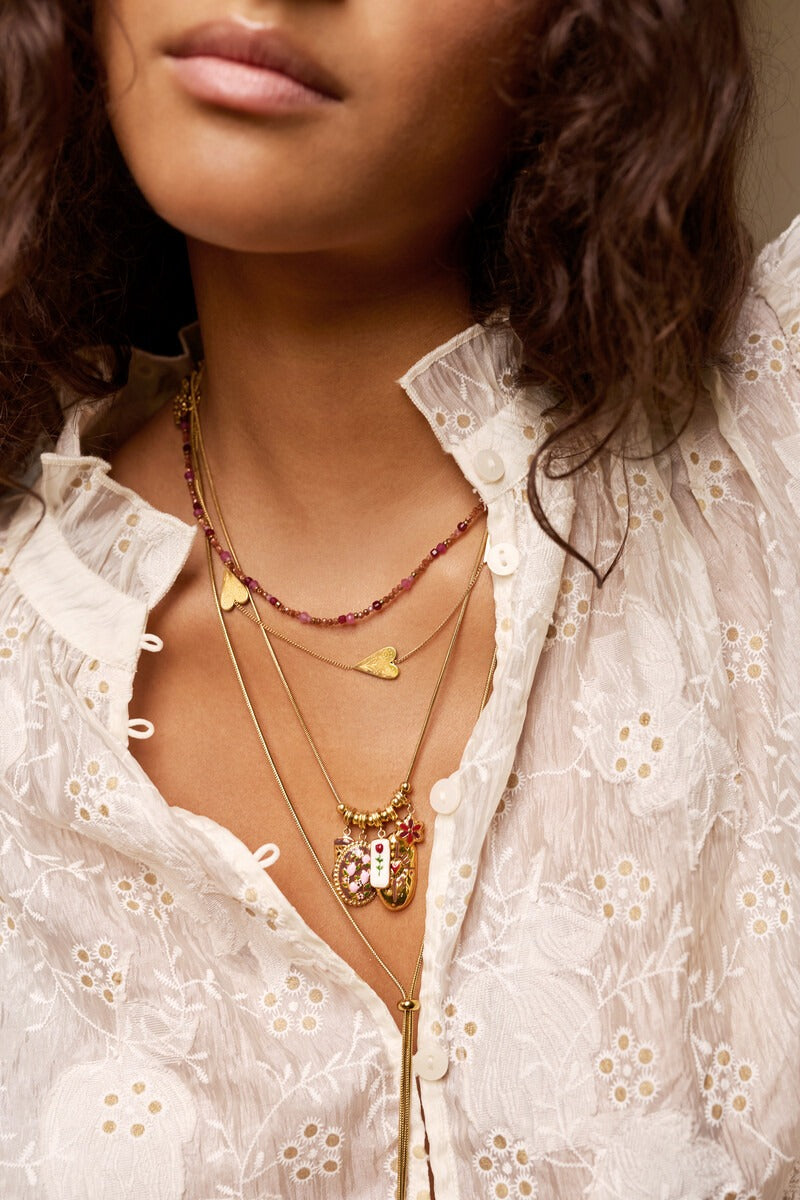 Fortune ketting met gegraveerde hartjes