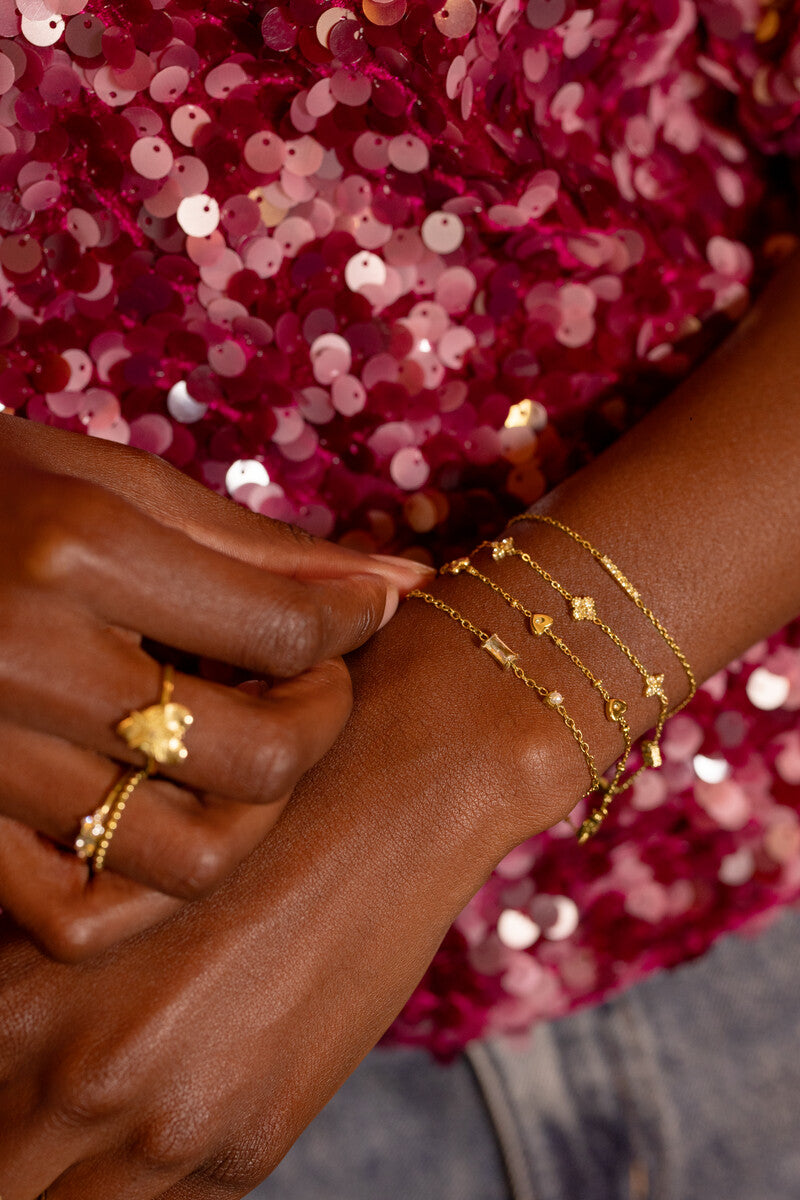 Bracelet strass 5 clovers