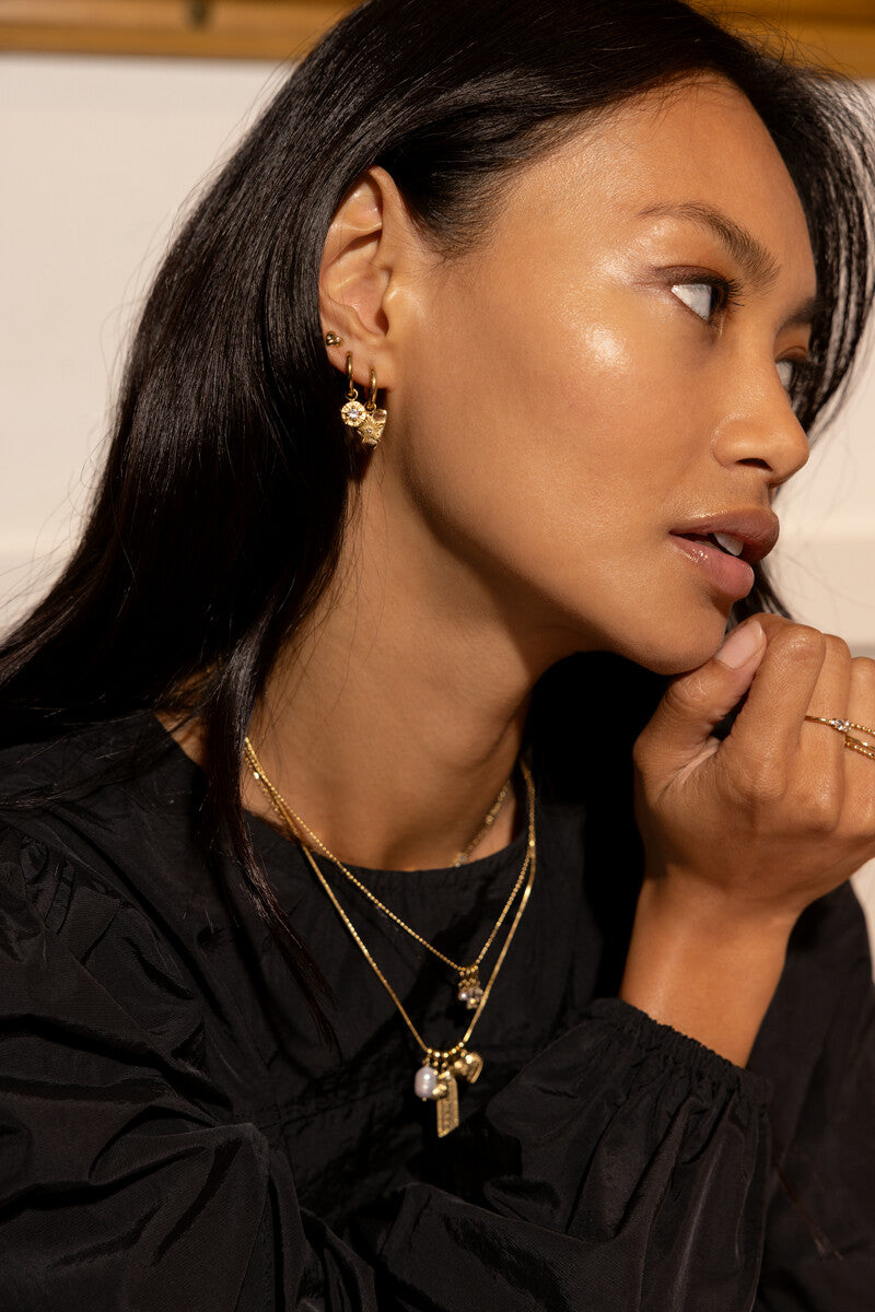 Earring hoop heart star